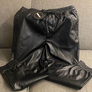 Black Vegan Leather Pants